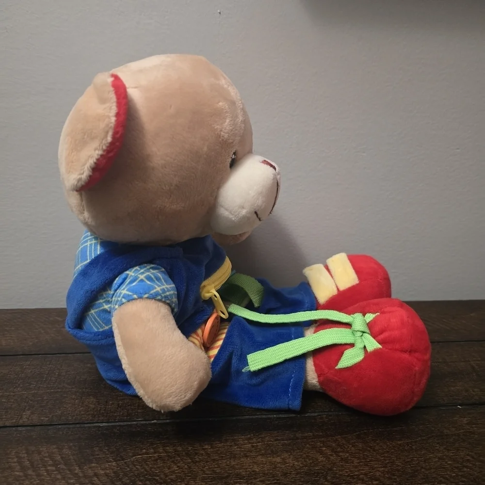 Linzy Learn To Dress Teddy Bear Educational Plush Stuffed Animal Toy